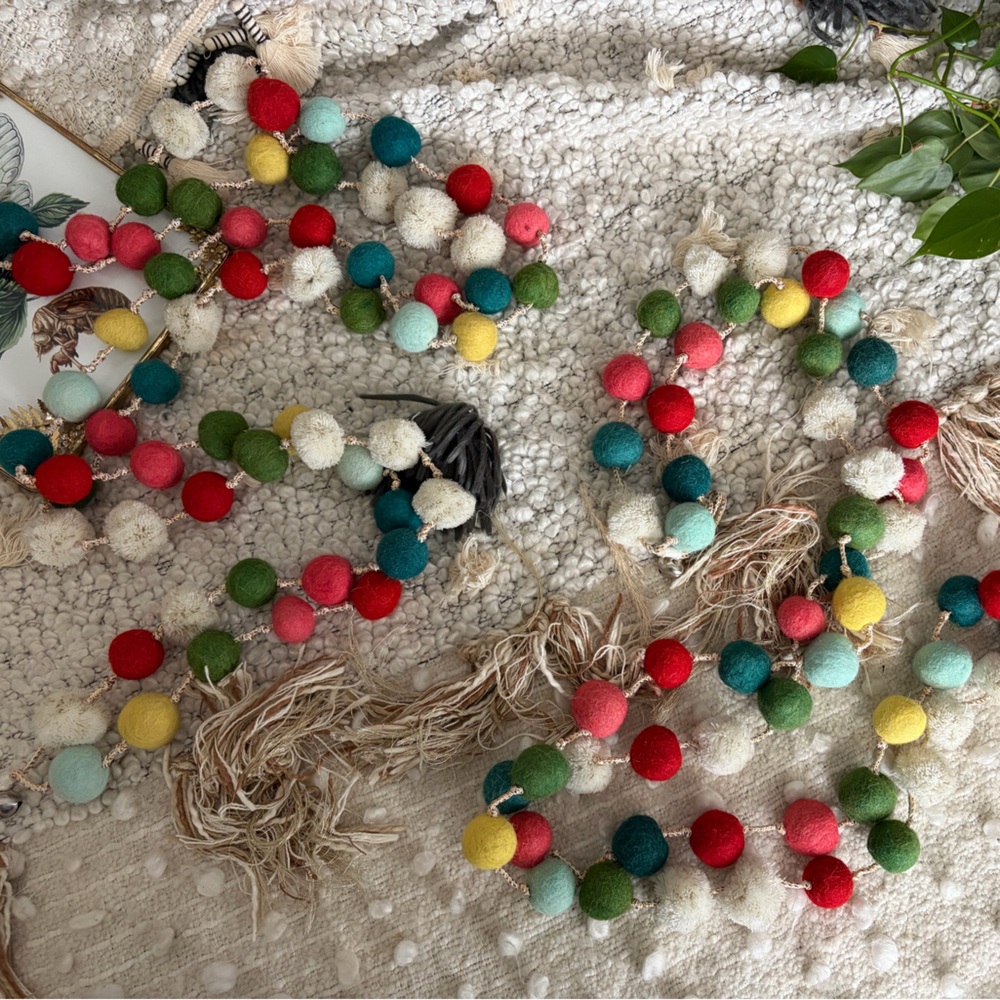 (2) Opalhouse Christmas Pom Pom Garland